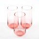  Pink Highball Glasses Set of 3, Glass Cocktail Drinking Barware, Tall Glass Cups for Long Drink Water, Juice, Ice Tea, Mojito, 16 oz Colored Bar Glassware