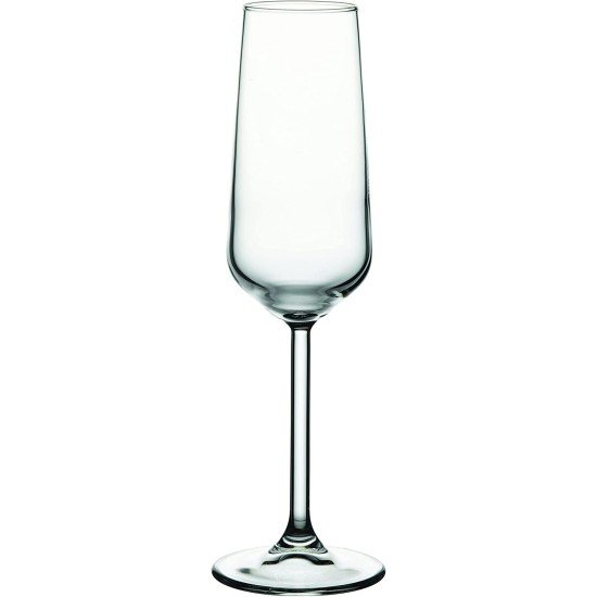  Allegra Champagne Flutes Glass With Long Stem, Elegant Crystal Glasses Set of 6, 6.5 oz