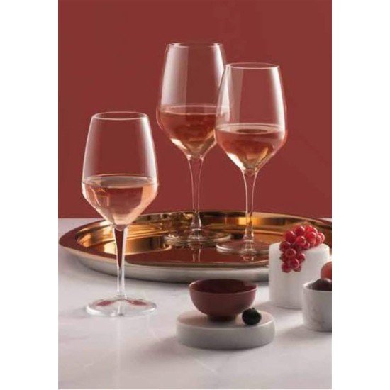  Laser-Cut White Wine Glasses With Long Stem, Elegant Crystal Glasses Set of 6, 12.7 oz