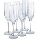  Laser-Cut Rim Champagne Flutes Glass With Long Stem, Elegant Crystal-Clear Glasses Set of 6, 6.7oz