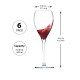  Red Wine Glasses Set of 6, Laser-Cut Fine and Tempered Rim Crystal Clear Elegant Glassware for Drinking Wine, Sturdy Premium Blown Chalices, 15.38 oz