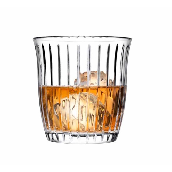 Premium Double Whiskey Glasses Set of 4, Elegant Lowball Rocks Tumblers, 12.20 fl oz Glasses for Bourbon, Scotch, Water, Juice or Cocktails