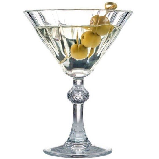  Diamond Martini Glasses Set of 6, Elegant Vintage Design for Martini Margarita Liqueur and Coctails Holiday Gift Wedding Birthday Housewarming Anniversaries, 8.1 oz