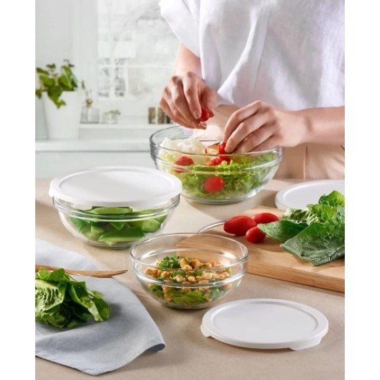  Glass Food Storage Container with Lid Variation Set of 3