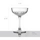  Crystal Cut Wide Champagne Bowl Set of 4, 8.62oz, Fine-Blown Glass Retro Champagne Glasses with Stem for Champagne Or Cocktails, Crystal Design
