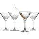  Crystal Cut Martini Glasses Set of 4, 7.7 oz, Exclusive Margarita Glasses with Stem, Champagne Coupe Glasses, Crystal Design