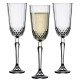  Elegance Glass Champagne Flutes Set of 3, Vintage Design Crystal Clear Stylish Glasses for Drinking Champagne , Sturdy Premium Blown Chalices, 4.23 oz