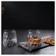  Leaf Whiskey Glasses Set Of 4, 10oz, Old Fashioned Lowball Bar Tumblers for Drinking Bourbon, Scotch Whiskey, Cocktails, Cognac