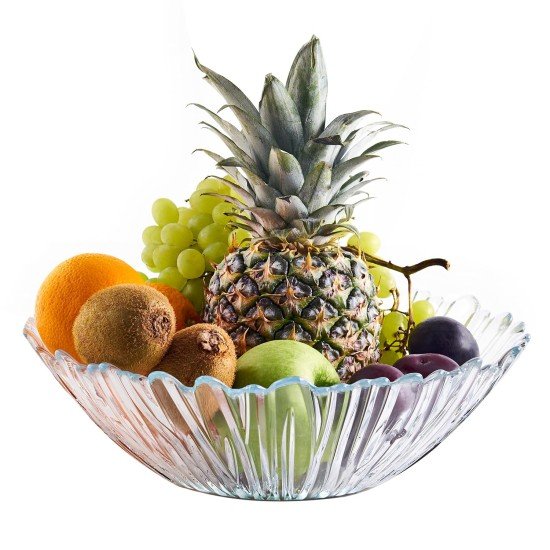  Large Glass Salad Bowl, Decorative Fruit Bowls for Serving, Mixing or Prep, Centerpiece Table Decorations, Serving Bowl for Vegetable, Pasta or Fruit