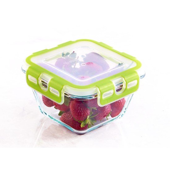  Glass Food Container with Bpa Free Lid, Glass Lunch Containers, Glass Food Prep Containers with Lids, Lunch Box Snack Container (Rectangle 29.08 fl oz)