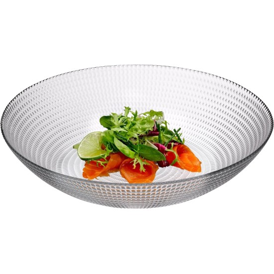   Large Glass Serving & Mixing Bowl for Salad, Fruit, Pasta, Desserts, Snack, 11.81 inch Centerpiece Serving Dish, Durable Premium Table Decorations, 3.12 Quarts