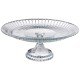 Footed Crystal Pastry Service Plate 12.53 inch, Wide Glass Serving Dessert Cupcake Cookies Cake Stand, Decorative Cake Platter with Stem